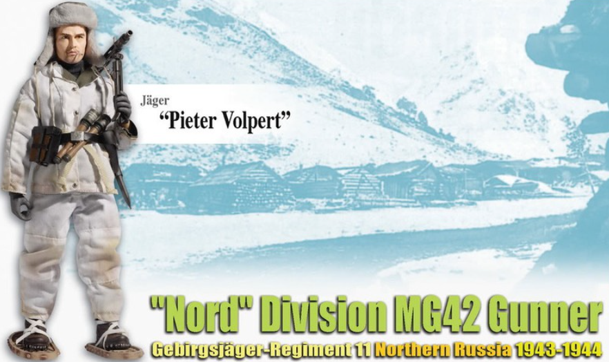 Dragon 1/6 12" 70752 Northern Russia 1943-1944 Nord Division MG42 Gunner Pieter Volpert Action Figure