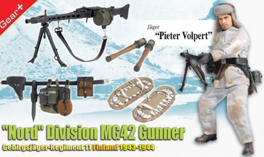 Dragon 1/6 12" 70752 Northern Russia 1943-1944 Nord Division MG42 Gunner Pieter Volpert Action Figure