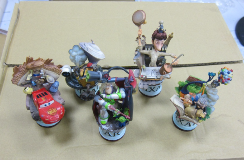 Square Enix Disney Pixar Formation Arts 5 Trading Figure Set Used