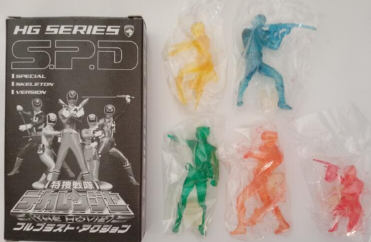 Bandai Power Rangers Dekaranger SPD Space Patrol Delta Gashapon HG The Movie Special Skeleton Version 5 Figure Set