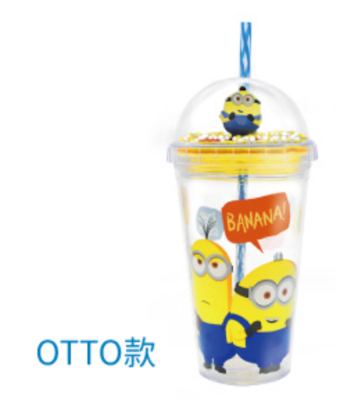 Minions Taiwan Family Mart Limited Beach Bum Club Plastic 450ml Cup w/ Straw Type A