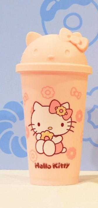 Sanrio Mister Donut Taiwan Limited Donut Party 16oz Plastic Cup Hello Kitty ver