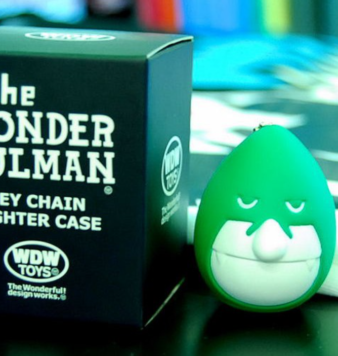 WDW Toys The Wonderfulman Key Chain Lighter Case Green ver Strap Figure