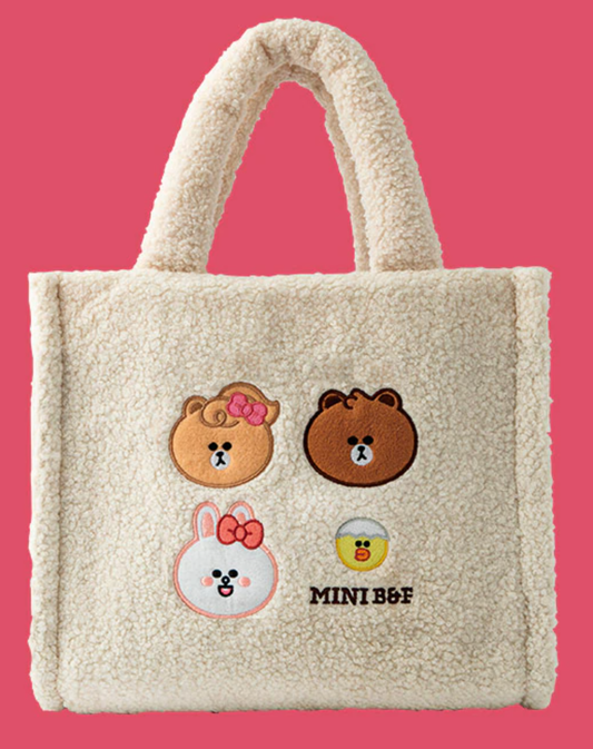 Line Friends Taiwan Watsons Limited Mini Brown & Friends Fury Tote Bag