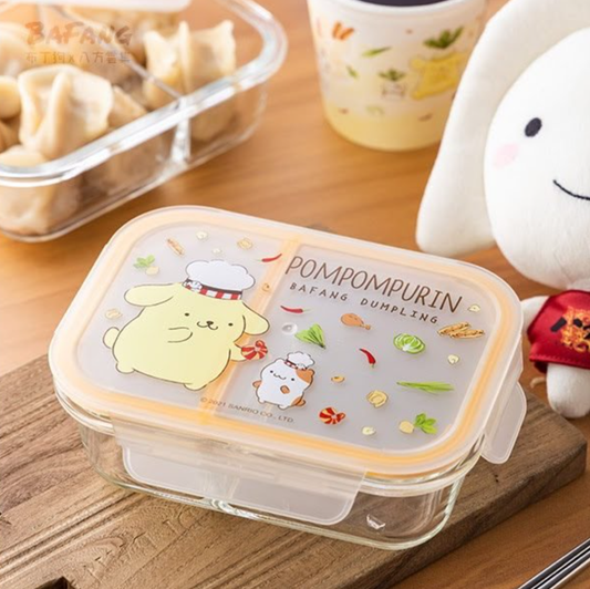 Sanrio Pom Pom Purin BaFang Taiwan Limited Microwavable Glass Lunch Box