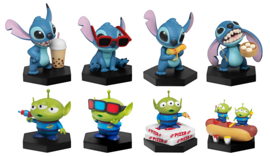 Disney Pixar Space Tour Stitch & Aliens Taiwan Family Mart Limited 8 2" Trading Figure Set