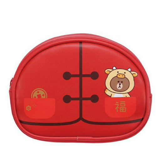 Taiwan Family Mart Limited Line Brown & Friends 2021 CNY Cow Cosplay Costume Cosmetic Bag