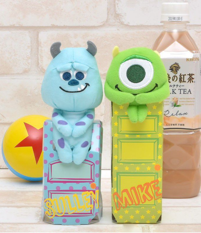 Kirin Afternoon Tea Japan Limited Disney Monster Inc Sulley & Mike 2 Plush Doll in Bottle Figure Set