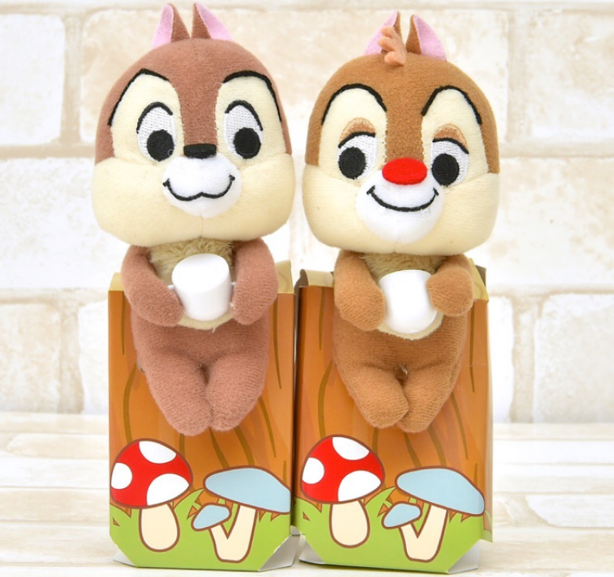 Kirin Afternoon Tea Japan Limited Disney Chip 'n' Dale 2 Plush Doll in Bottle Figure Set