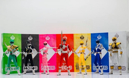 Ace Toyz 1/6 12" Mighty Morphin Power Rangers 7 Hero Fighters Action Figure Set