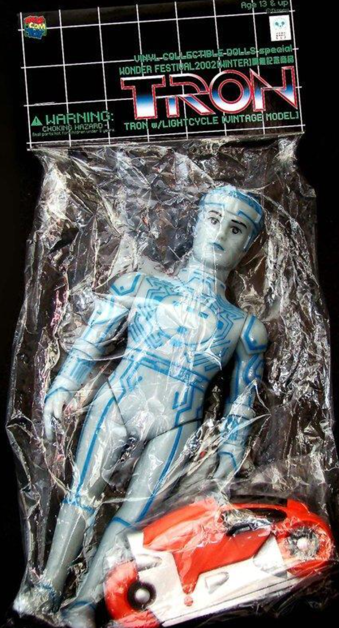 Medicom Toy Wonder Festival WF 2002 Tron w/ Lightcycle Vintage Model 10" Figure