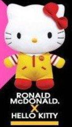 Mcdonalds 2012 Sanrio Hello Kitty Ronald Mcdonald ver 6" Plush Doll Figure