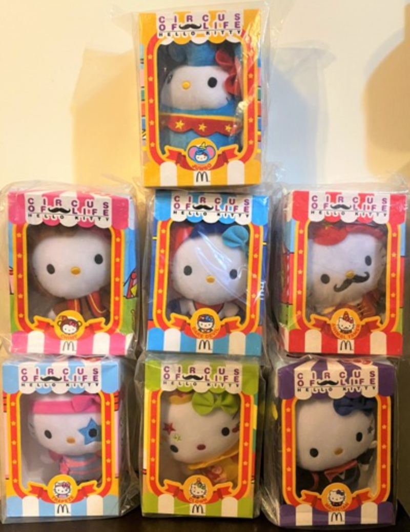 Mcdonalds 2013 Sanrio Hello Kitty Circus of Life 7 6" Plush Doll Figure Set