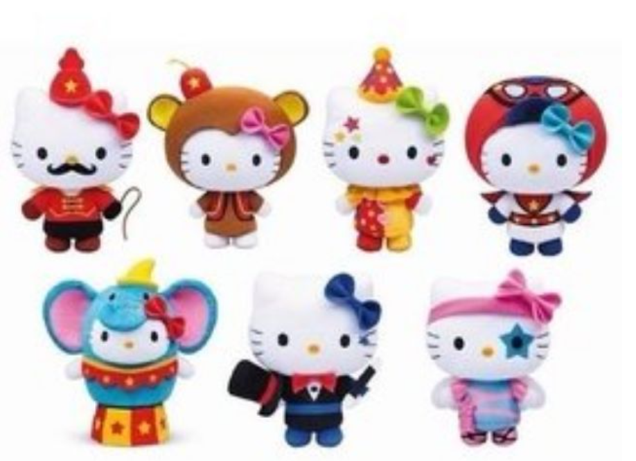 Mcdonalds 2013 Sanrio Hello Kitty Circus of Life 7 6" Plush Doll Figure Set