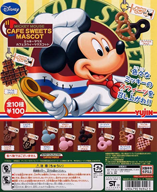 Yujin Disney Gashapon Mickey Mouse Cafe Sweets Mascot 10 Collection Figure Set