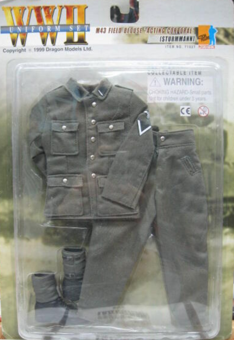 Dragon 1/6 12" WWII Uniform Set M43 Field Blouse Acting Corporal Sturmmann Figure