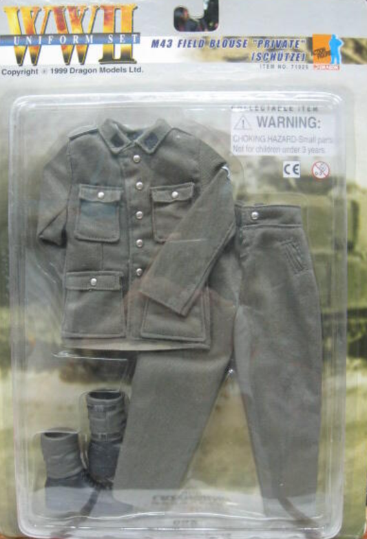 Dragon 1/6 12" WWII Uniform Set M43 Field Blouse Private Schutze Figure