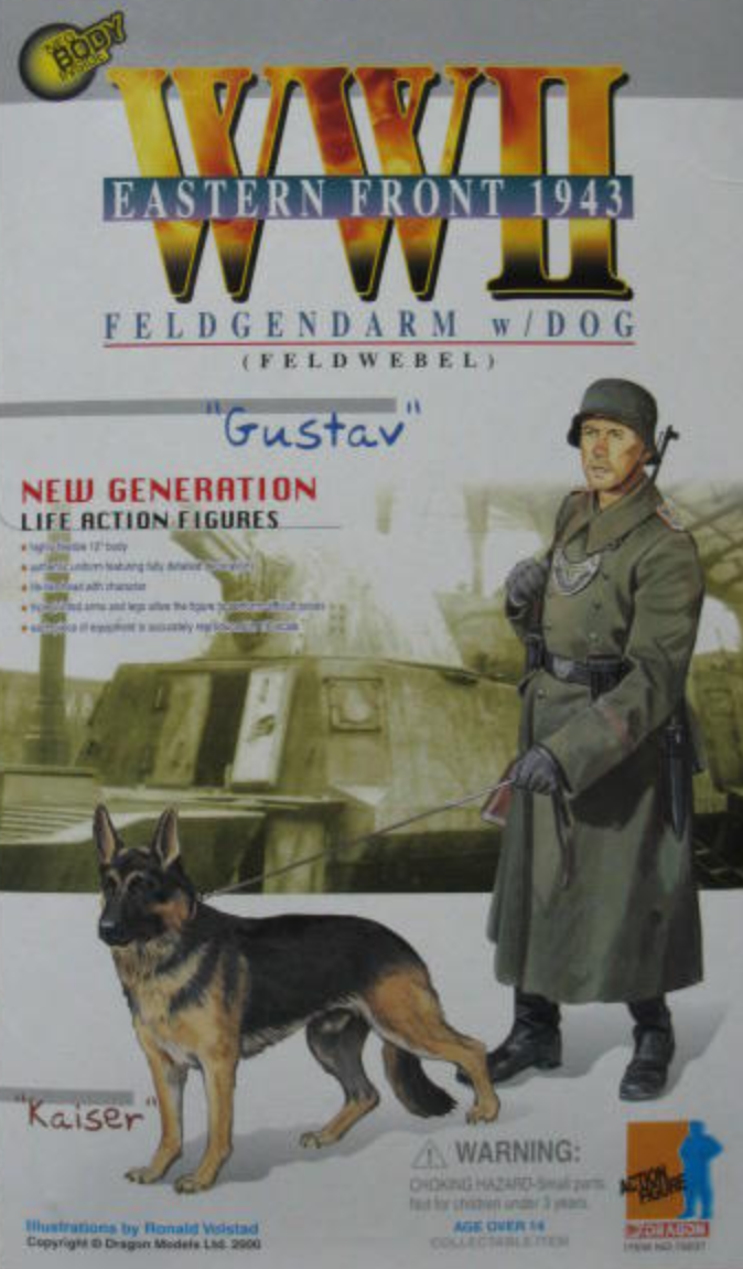 Dragon 1/6 12" WWII Eastern Front 1943 Feldgendarm w/ Dog Feldwebel Gustav & Kaiser Action Figure