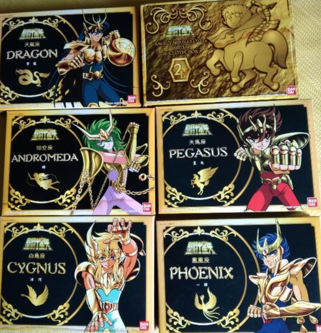 Bandai Saint Seiya Myth Gold H.K. Vintage ver Pegasus Dragon Cygnus Andromeda Phoenix Sagittarius 6 Plastic Action Figure Set