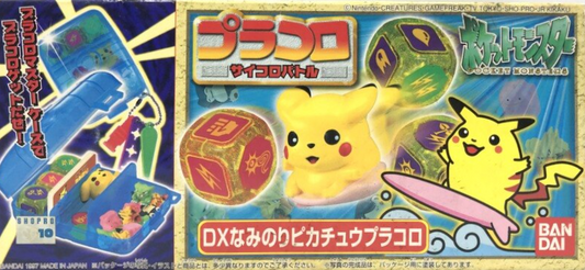 Bandai 1997 Pokemon Pocket Monsters Pracoro Dice Game DX Surfing Pikachu Trading Figure