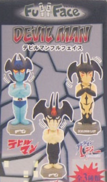 Run'a Nagai Go Devilman Bobble Head Full Face 3 Collection Figure Set