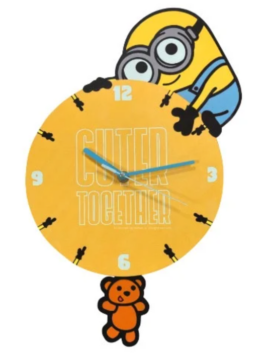 Minions Taiwan Family Mart Limited Bob & Tim 10" Swing Clock