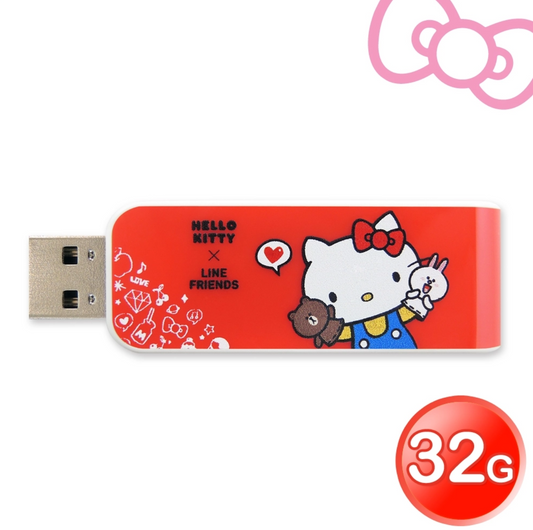 Sanrio Hello Kitty x Line Friends Taiwan Limited 32G USB Flash Drive Hello Kitty ver