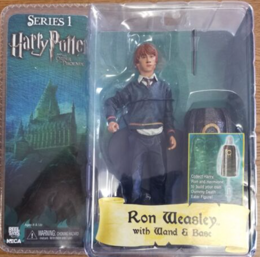 Neca Harry Potter Series 1 Ron Weasley with Wand & Base Trading Figure