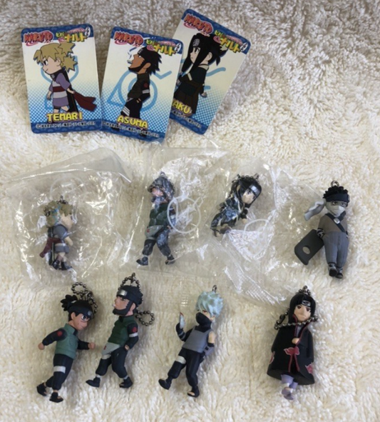 Bandai Naruto Walking Mascot 7 Strap Trading Figure Set