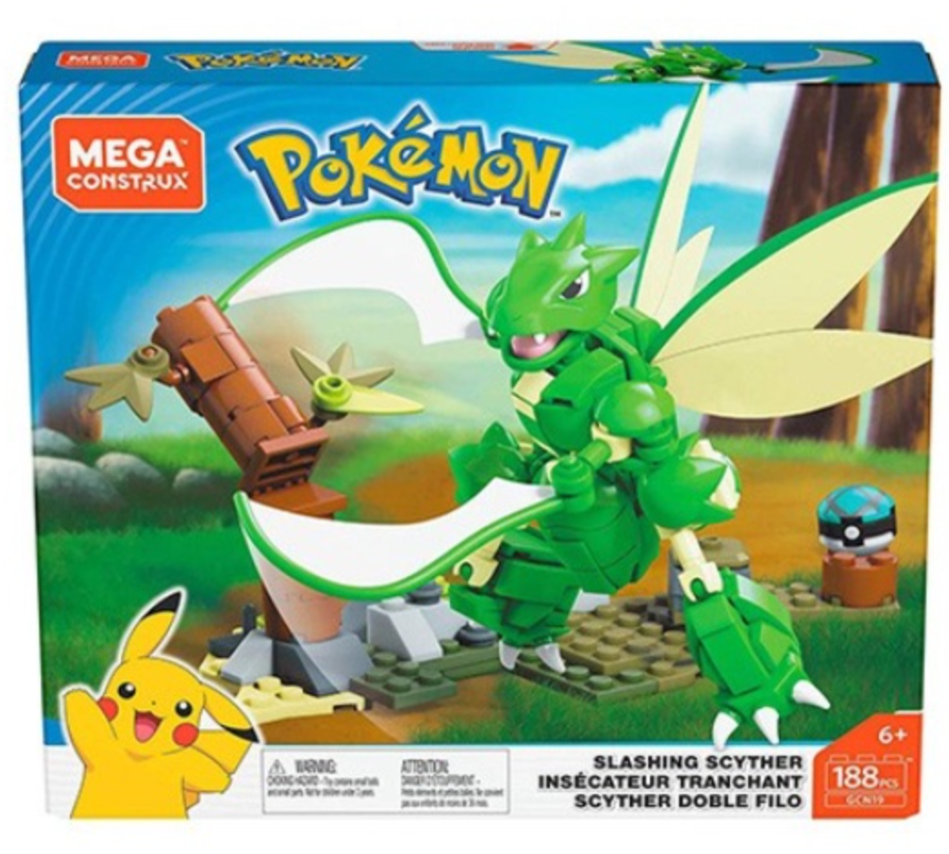 Mattel Mega Construx Bloks Pokemon Pocket Monster MA73170 Slashing Scyther Construction Set Action Figure