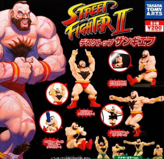 Takara Tomy Street Fighter II Gashapon Desktop Goods Zangief ver 8 Collection Figure Set