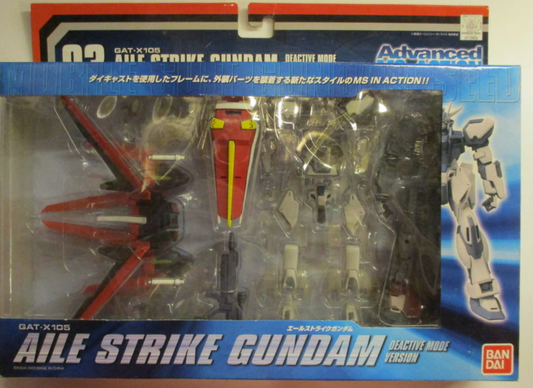 Bandai Mobile Suit Gundam AMIA Advanced MS in Action 03 GAT-X105+AQM/E-X01 Aile Strike Gundam Deactive Mode Version Figure
