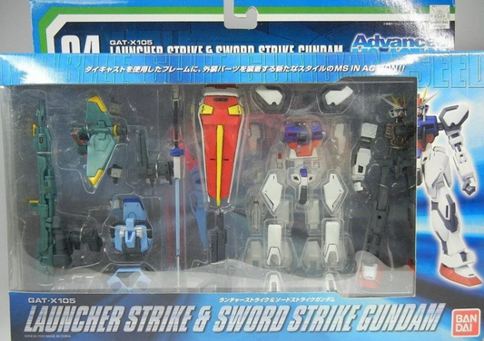 Bandai Mobile Suit Gundam AMIA Advanced MS in Action 04 GAT-X105 Launcher Strike & Sword Strike Gundam Figure