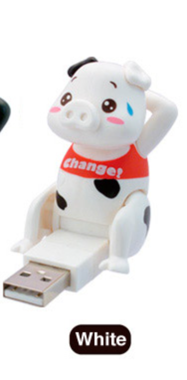 Cube Works USB PC Gadgets Crunching Pig White ver Trading Figure
