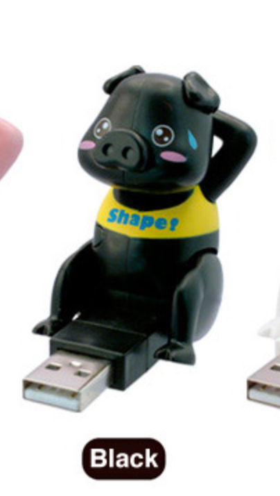 Cube Works USB PC Gadgets Crunching Pig Black ver Trading Figure