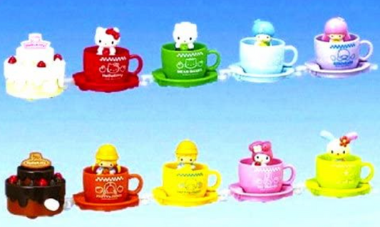 Bandai Sanrio Gashapon Parade Tea Cup Part 2 Hello Kitty My Melody 10 Figure Set