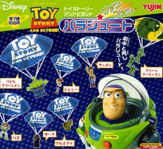 Yujin Pixar Gashapon Parachute Toy Stroy 7 Collection Figure Set