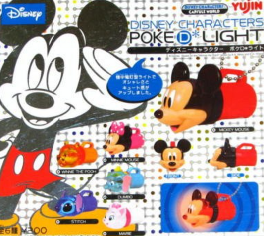 Yujin Disney Characters Gashapon Poke D Light 6 Collection Figure Set