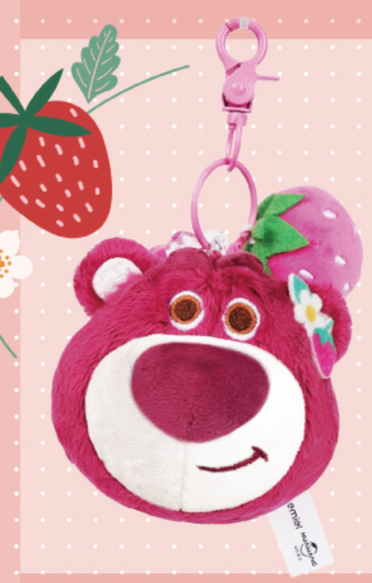 Disney Pixar Taiwan Family Mart Limited Strawberry Lotso 3" Plush Strap Figure