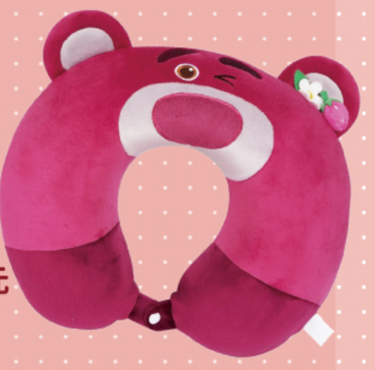 Disney Pixar Taiwan Family Mart Limited Strawberry Lotso Travel Neck Pillow