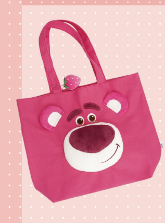 Disney Pixar Taiwan Family Mart Limited Strawberry Lotso 16" Tote Bag