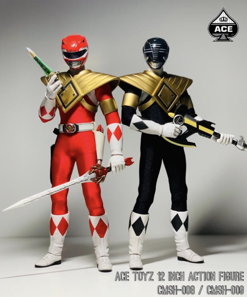 Ace Toyz 1/6 12" Mighty Morphin Power Rangers 9 Hero Fighters Action Figure Set