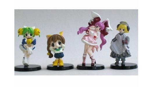 Bandai 2001 Di Gi Charat Gashapon 4 Mini Mascot Collection Figure Set - Lavits Figure
