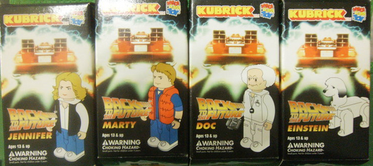 Medicom Toy Kubrick 100% Back To The Future 4 3" Vinyl Figure Set Jennifer Marty Doc Einstein - Lavits Figure
