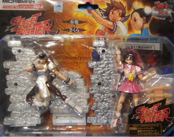 Takara Microman Street Fighter Series Micro Action MAEX-04 Chun Li & Sakura Figure - Lavits Figure
