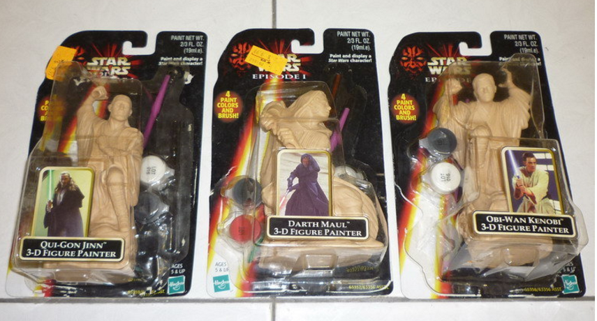 Hasbro Star Wars Qui Gon Jinn Darth Maul Obi Wan Kenobi 3D Painter Figure Set - Lavits Figure
