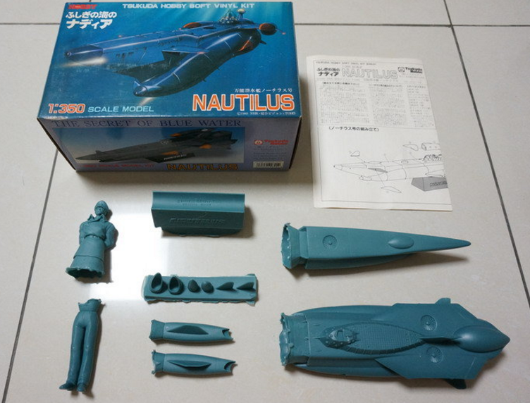 Tsukuda Hobby 1/350 Nadia The Secret of Blue Water Nautilus Soft Vinyl Model Kit w/ Nemo Figure - Lavits Figure
