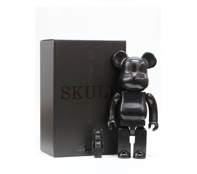 Medicom Toy Be@rbrick 400% 100% Skull All Black Ver 11" Vinyl Collection Figure - Lavits Figure
 - 2