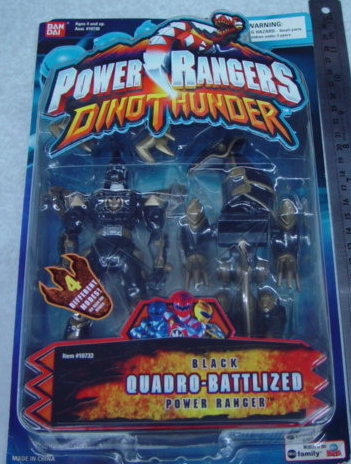 Bandai Power Rangers Abaranger Dino Thunder Black Quadro Battlized 4" Action Figure - Lavits Figure
 - 1