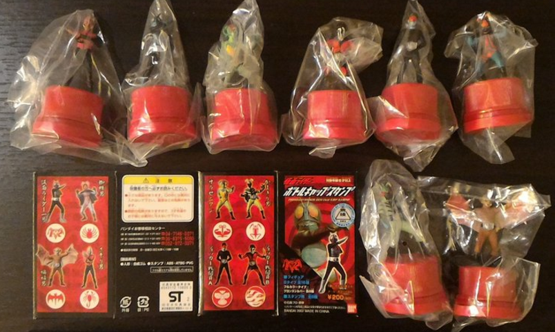 Bandai Kamen Masked Rider Bottle Cap & Stamp 8 Trading Figure Set - Lavits Figure

